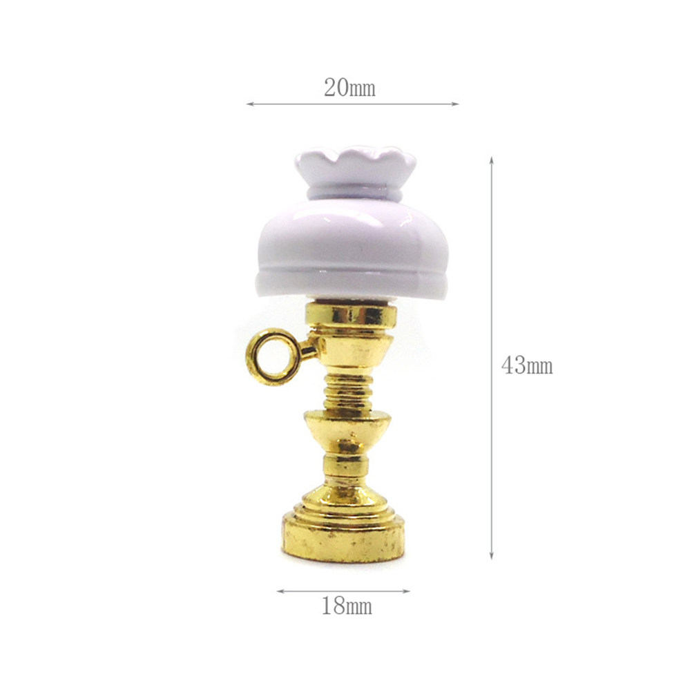 Collectible Vintage Lamps - โคมไฟตั้งโต๊ะขนาดเล็กสีขาวสไตล์วินเทจ อุปกรณ์ตกแต่งแสงสว่างสำหรับห้องนอนขนาดเล็ก ของสะสมตกแต่งบ้านตุ๊กตา