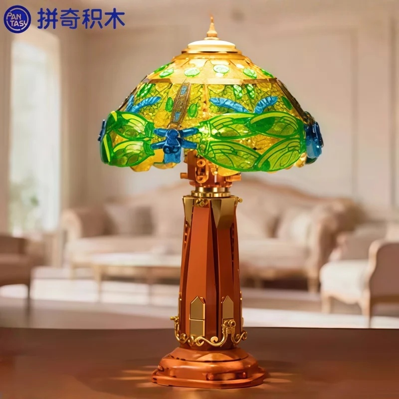 Collectible Vintage Lamps - Pantasy Retro Series บล็อกตัวต่อสไตล์วินเทจ โมเดลประกอบ โคมไฟตั้งโต๊ะแก้ว
