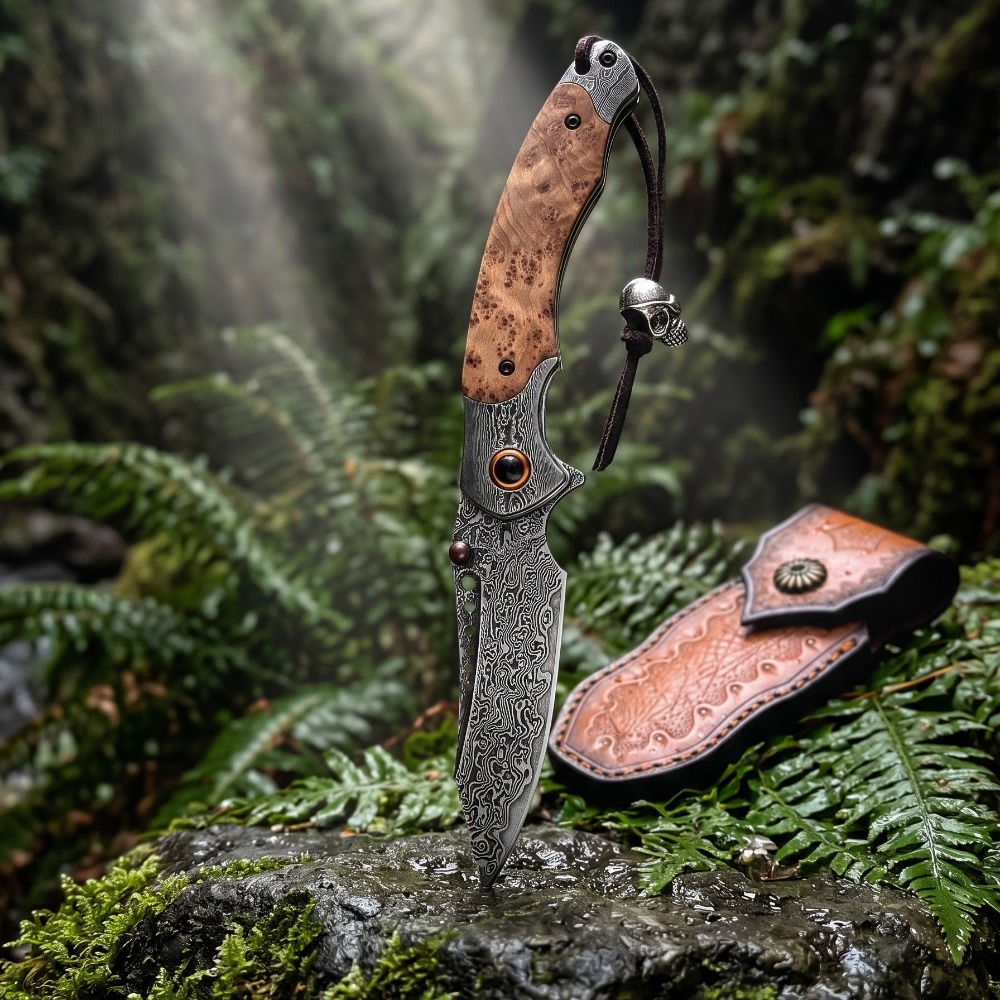 มีดพับลายดามัสกัสความแข็งสูง ม - Vintage Collectible Knives บทวิจารณ์และราคา