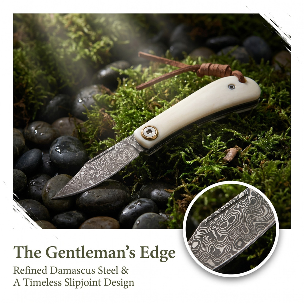 มีดพับวินเทจลายดามัสกัสขนาดกะท - Vintage Collectible Knives บทวิจารณ์และราคา