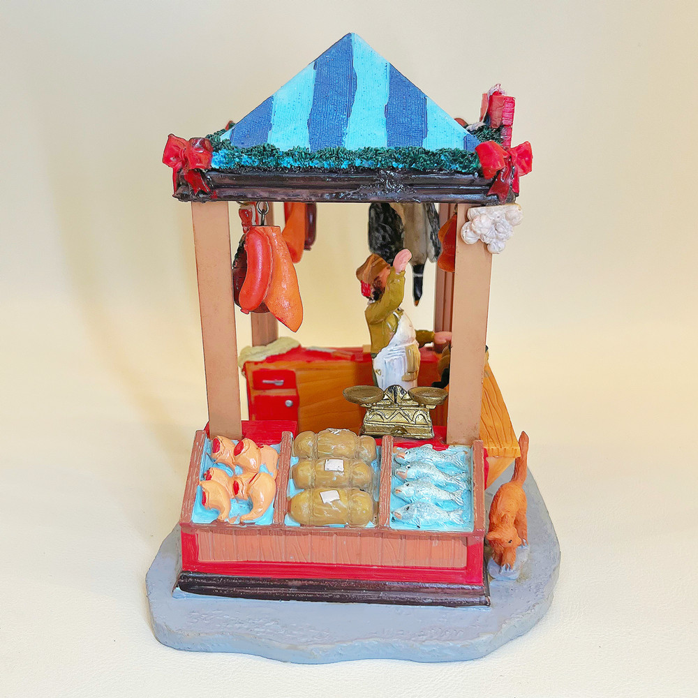 รูปปั้นเรซินร้านขายเนื้อสไตล์ย - Vintage Collectible Market บทวิจารณ์และราคา